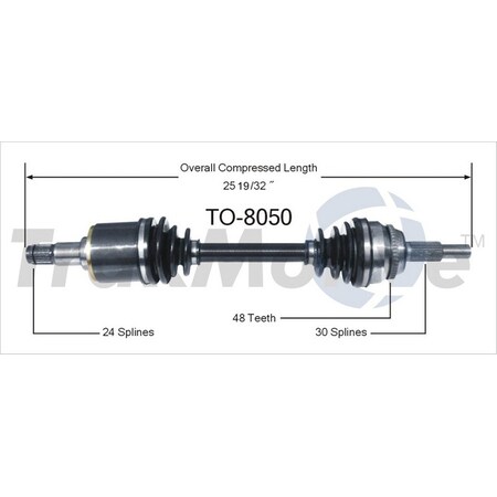 Surtrack Axle Cv Axle Shaft, To-8050 TO-8050